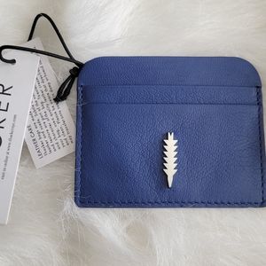 THACKER Leather Katie Card Holder Wallet ID Holder CC Holder Cobalt Blue NWT
